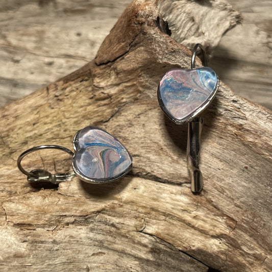 Boucles d'oreilles dormeuses coeur