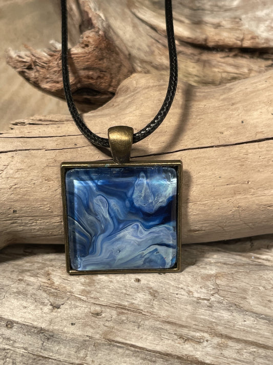 Necklace with square pendant