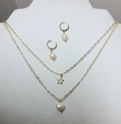 Prestige set Gold freshwater pearls