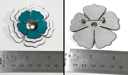 Pin, Brooch, Leather attachment for shawl and scarf. Leather jewelry.