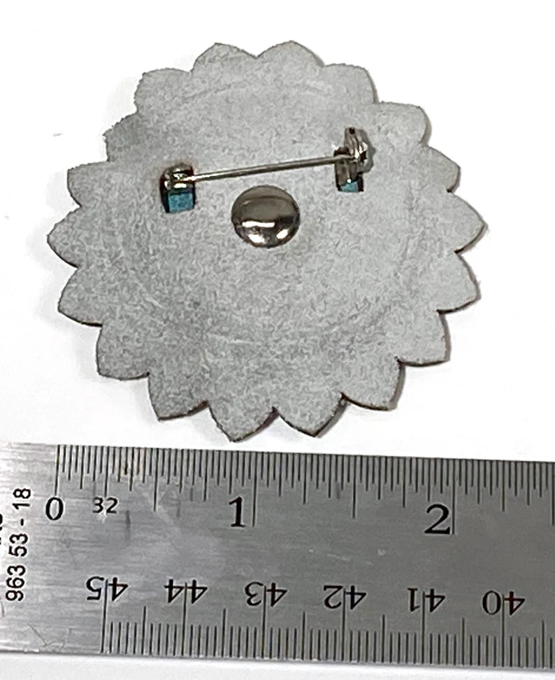 Pin, Brooch, Leather attachment for shawl and scarf. Leather jewelry.