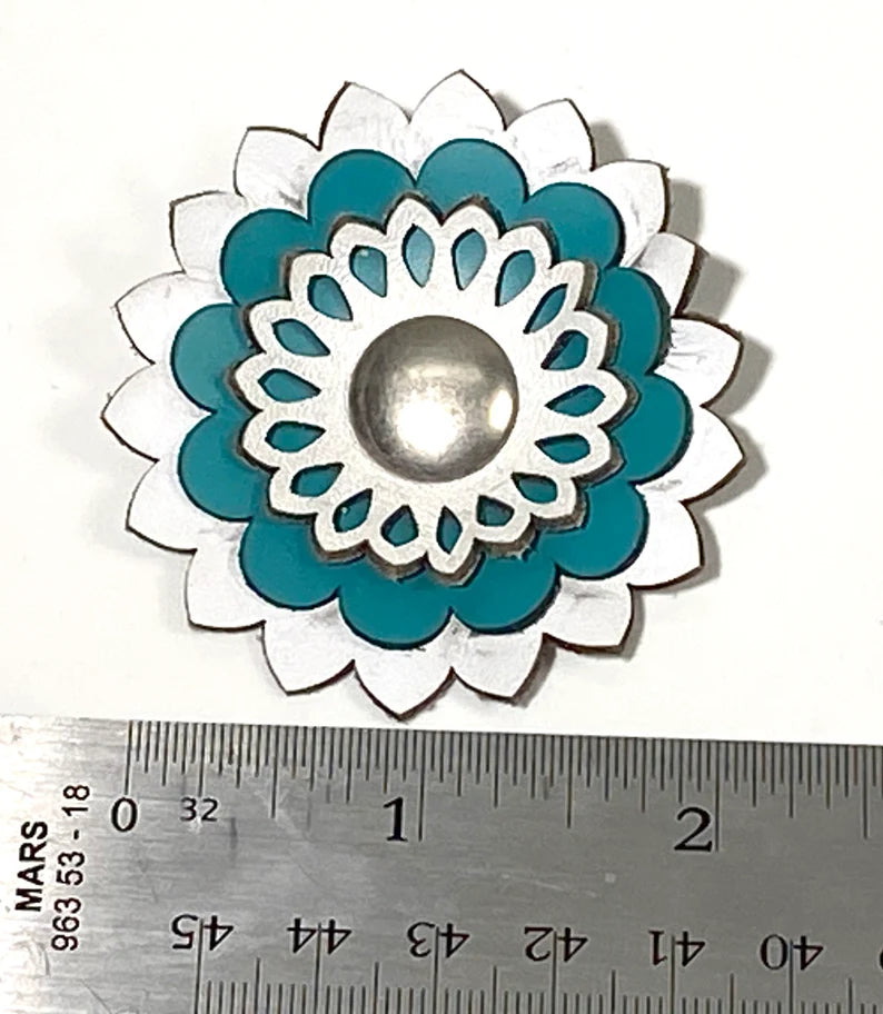 Pin, Brooch, Leather attachment for shawl and scarf. Leather jewelry.