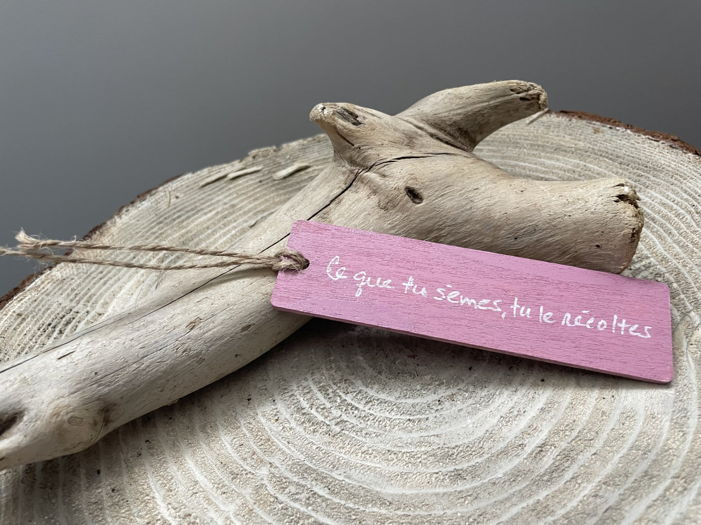 Abstract pattern with inscription on the back of the bookmark