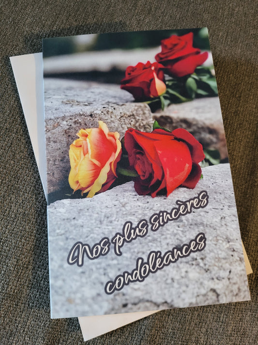 Nos plus sincères condoléances - Roses dans le roc