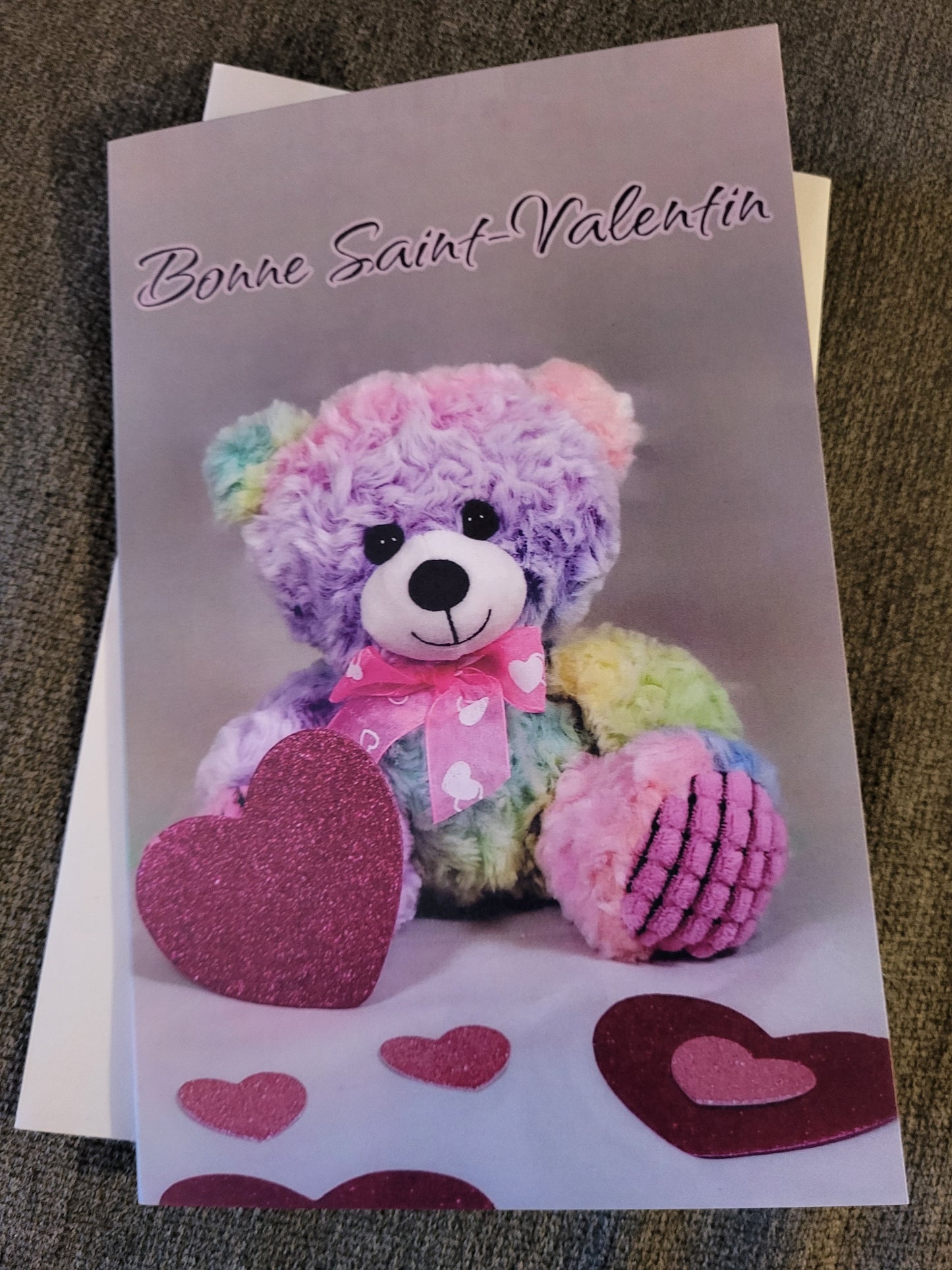 Bonne Saint-Valentin - Petit ourson multicolore