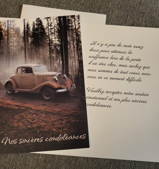 Nos sincères condoléances - Voiture antique brume