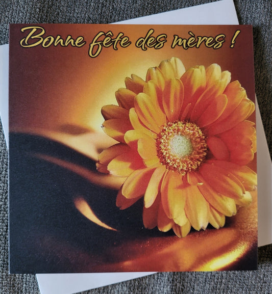 Bonne fête des mères - Gerbera et dorure orangée