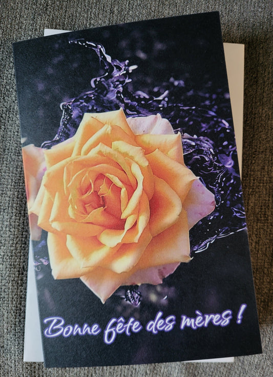 Bonne fête des mères - Rose orange et fond noir