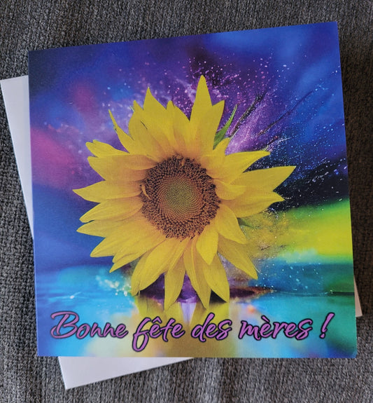 Bonne fête des pères - Tournesol fond multicolore