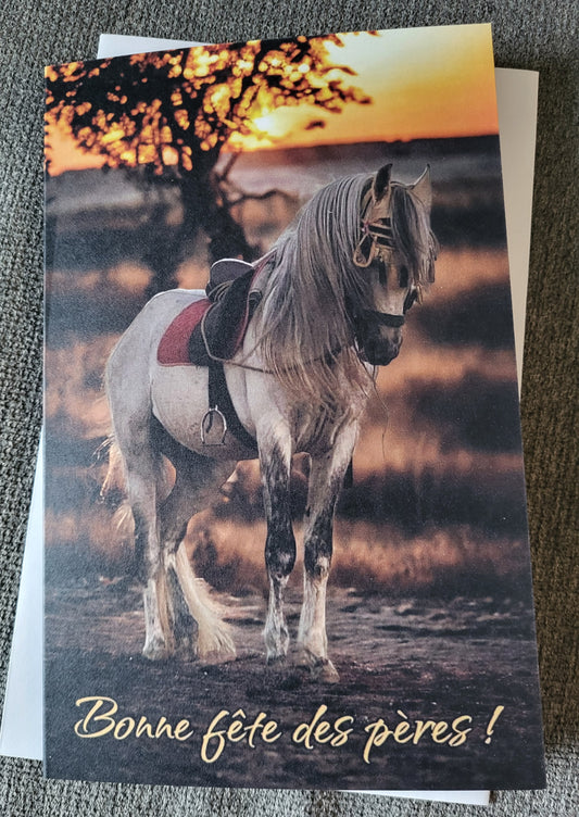 Bonne fête des pères - Cheval coucher du soleil