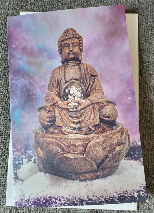 Bouddha fond mauve pastellisé