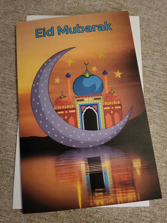 Eid Mubarak - Lune et Mosquée