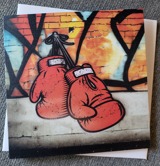 Gants de boxe et graffitis