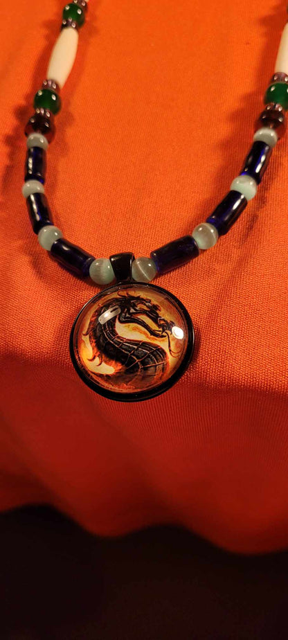 Beautiful necklace "Mortal Kombat" with matching beads