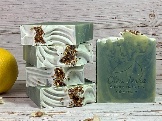 Soap with essential oil of lemongrass