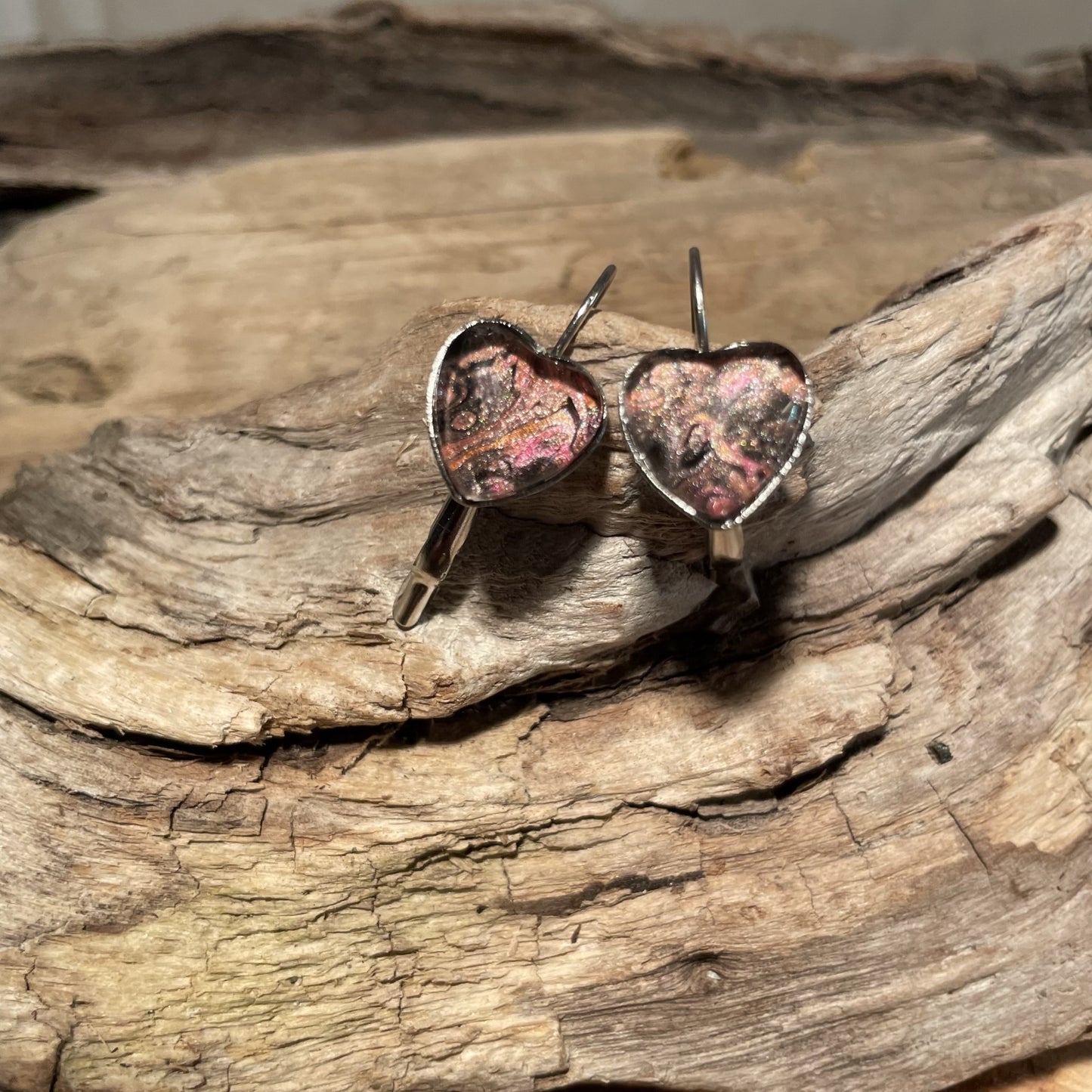 Boucles d'oreilles dormeuses coeur