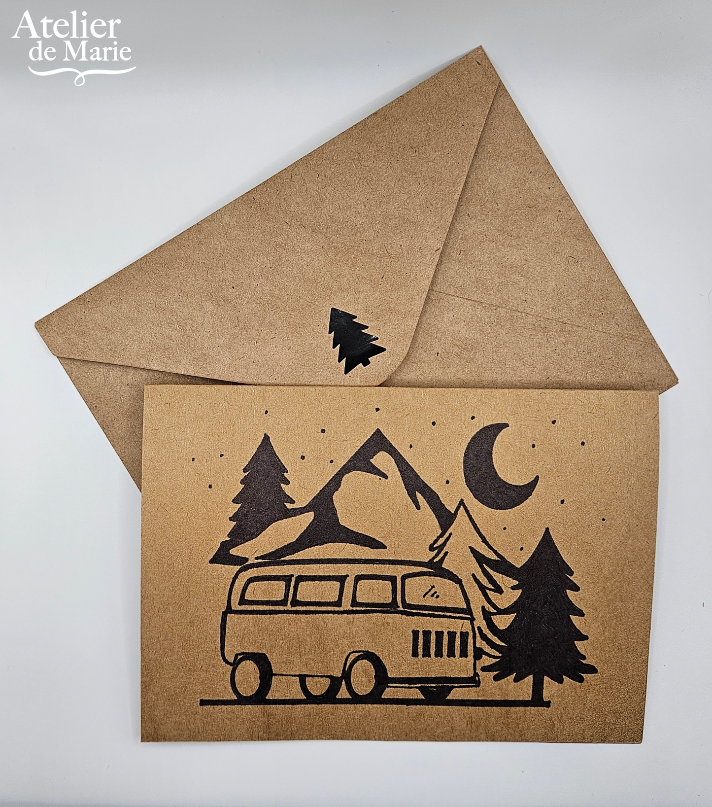 Geeting card '' Have a nice trip''  on Kraft paper