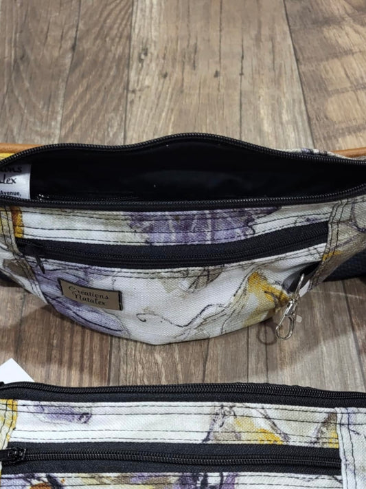 Sac banane toile feuillage violacé