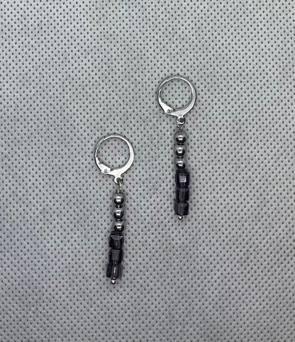 Boucles d'oreilles argent améthyste 4 cm