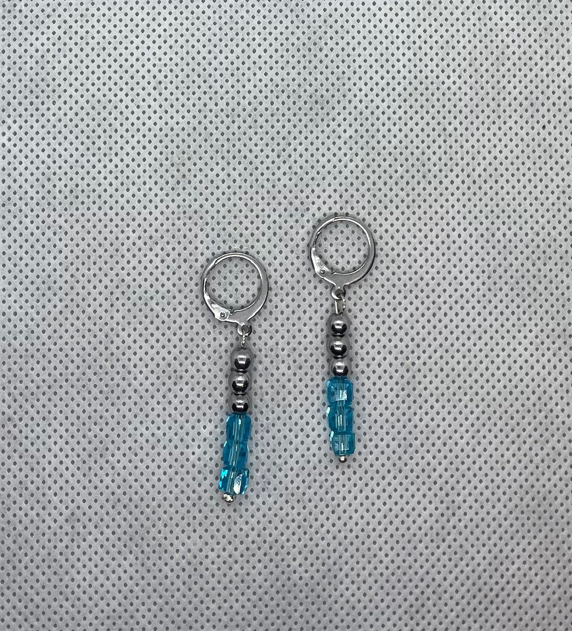 Boucles d'oreilles turquoise-argent 4 cm