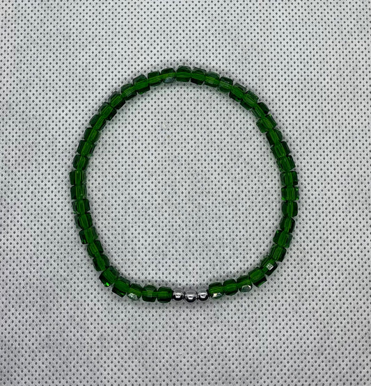 Bracelet Green emerald-silver