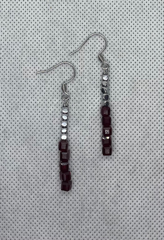 Boucles d'oreilles rubis-argent