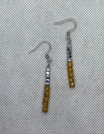 Earrings Topaz-silver 6 cm