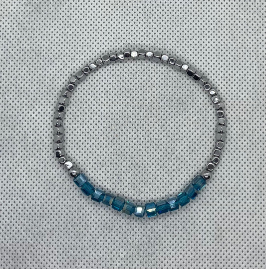 Bracelet Bleu saphir-Argent