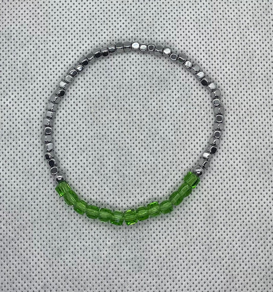 Bracelet Vert pâle-Argent