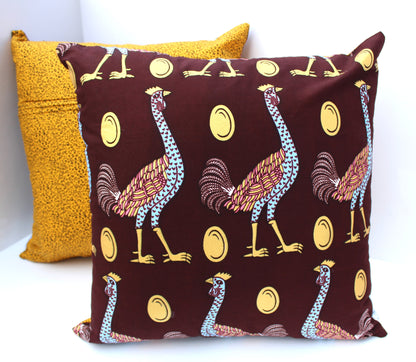 Duo of 2 Cushion Covers - Wild Ostriches