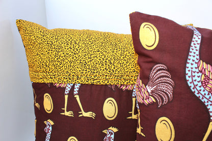 Duo of Cushion Covers - Semi-Wild Ostriches