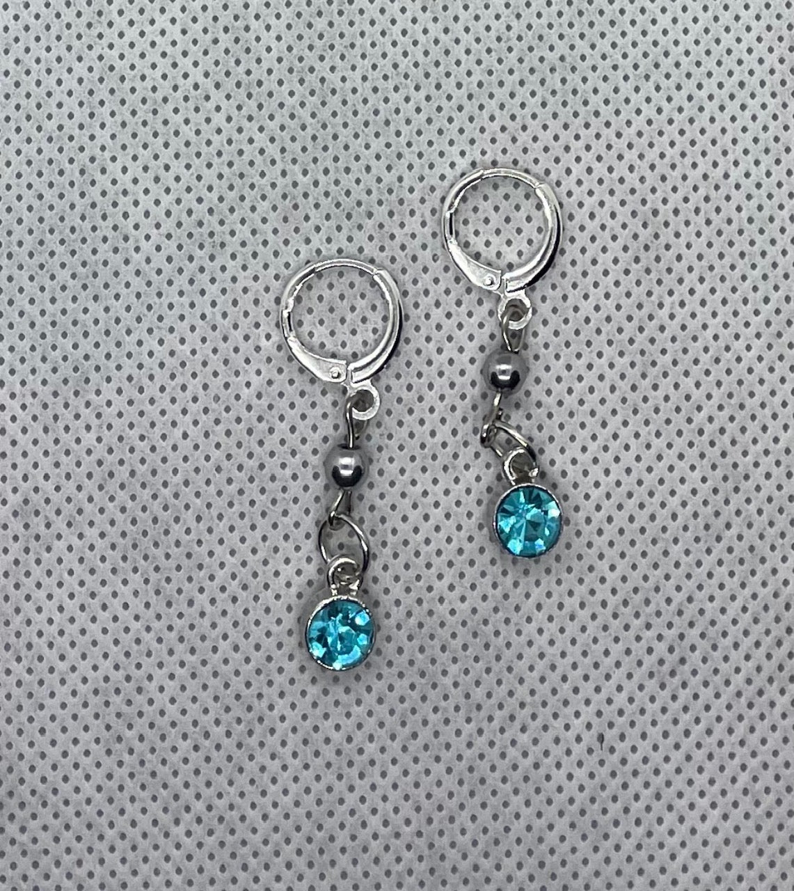 Boucles d'oreilles turquoise-argent 4 cm