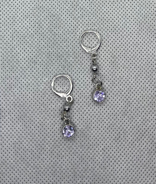 Earrings Lilac-silver 4 cm