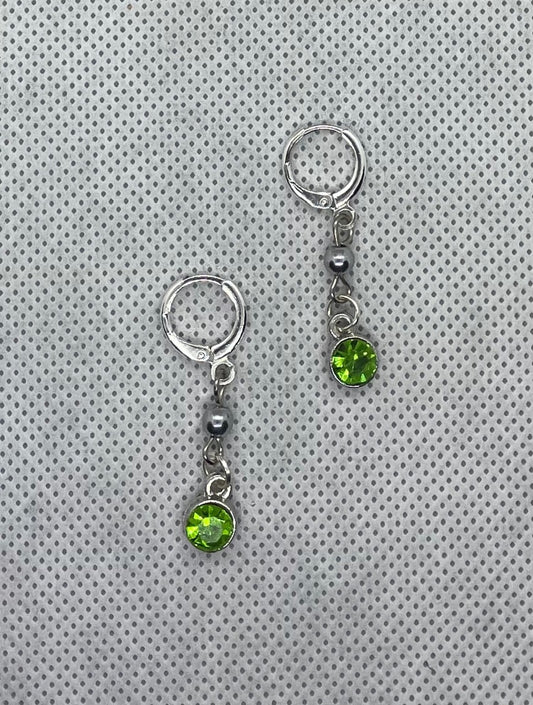 Earrings light green-silver 4 cm