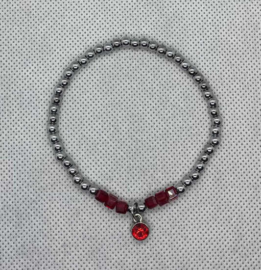 Bracelet Red-silver