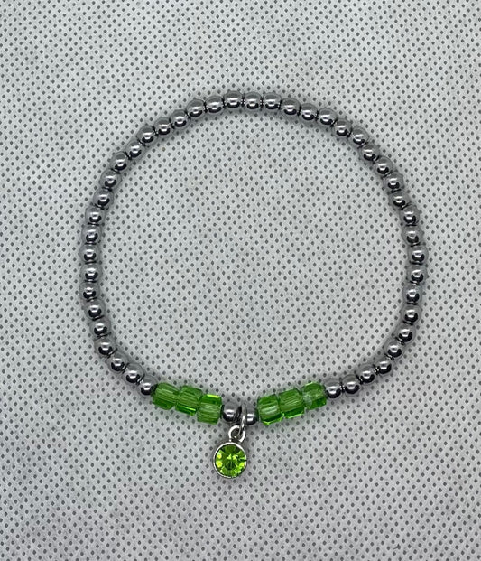 Bracelet Vert pâle-Argent