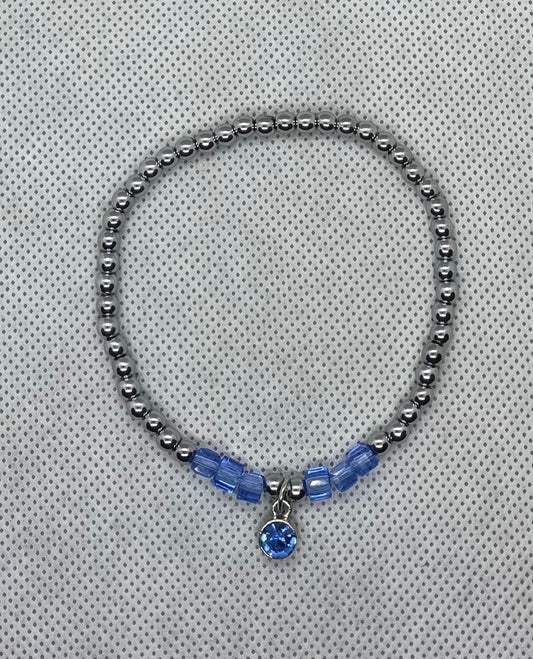 Bracelet bleu français-argent