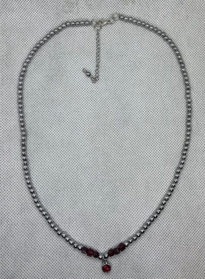 Necklace Ruby-silver