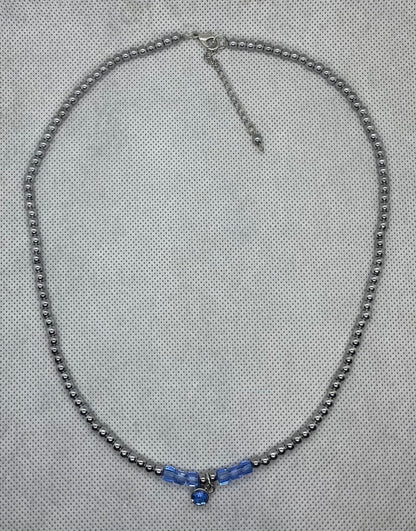 Collier bleu français-argent