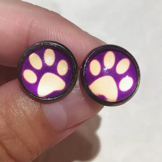 Purple paws Earrings