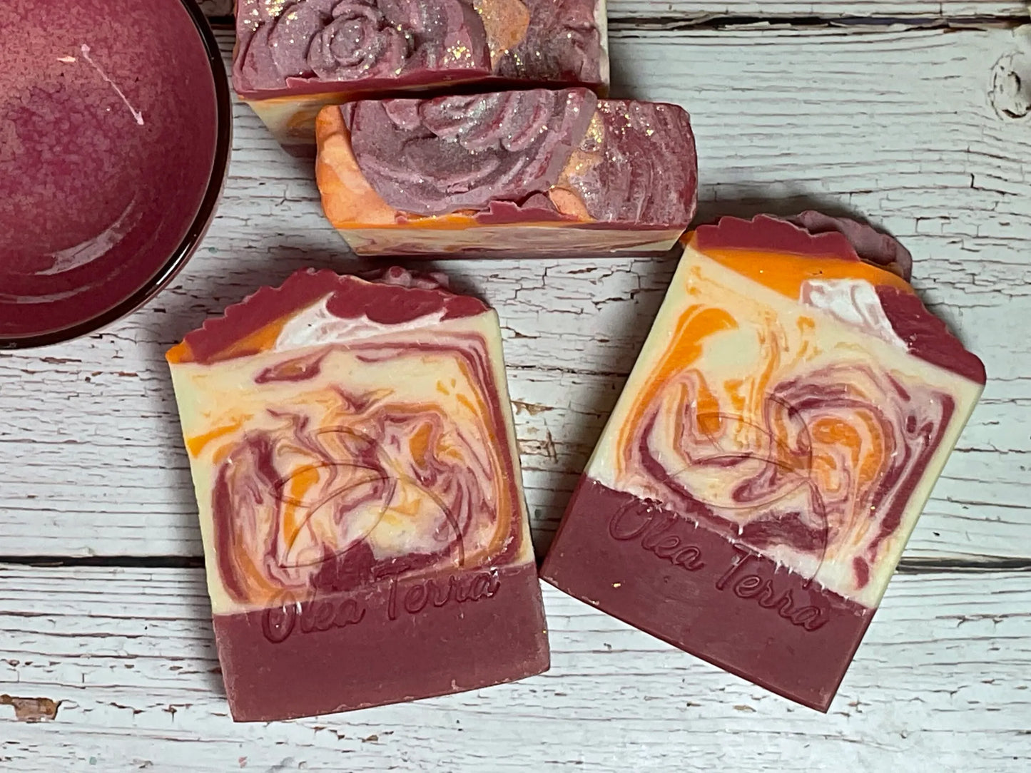 Colored and scented soaps