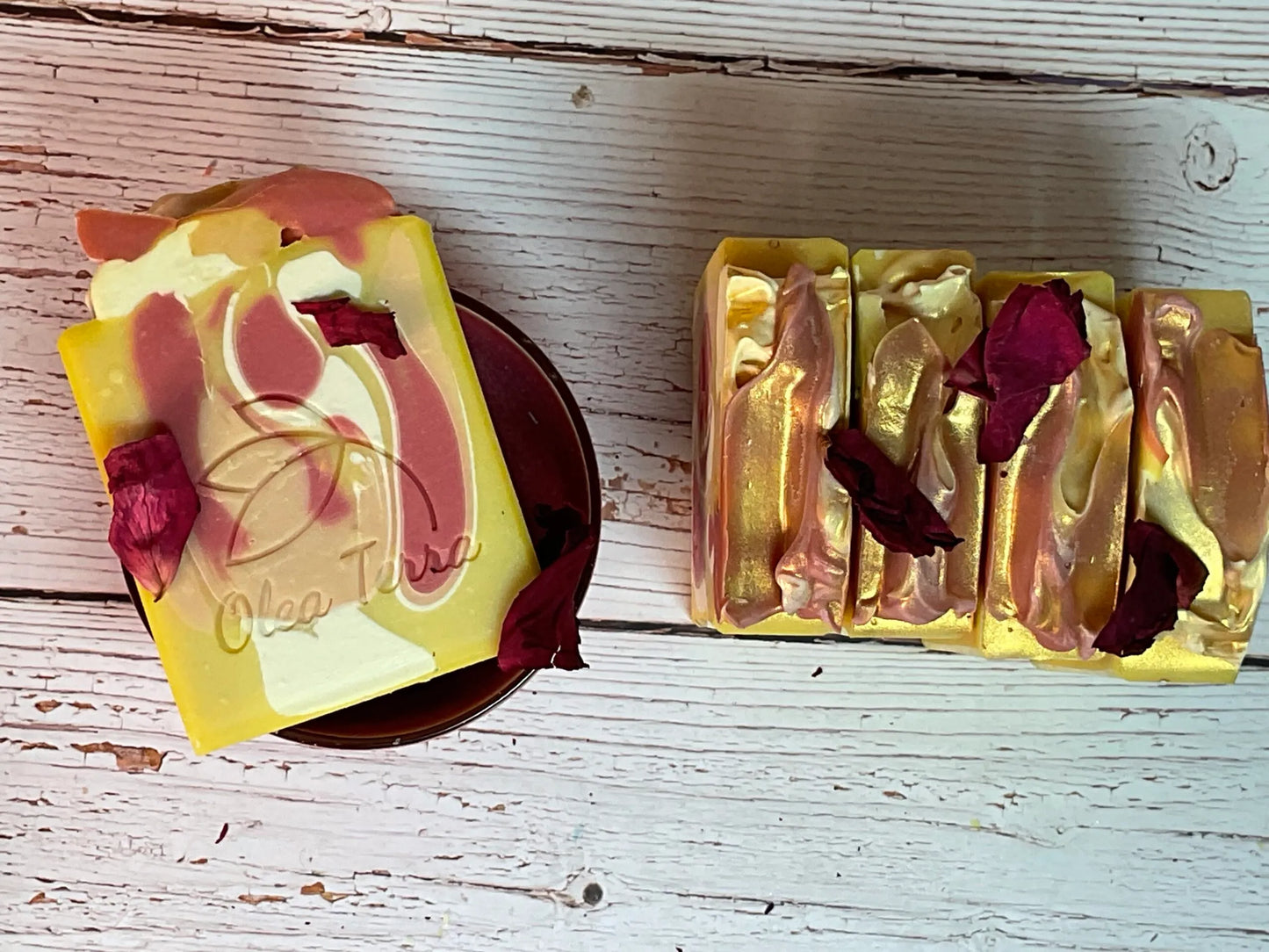 Colored and scented soaps