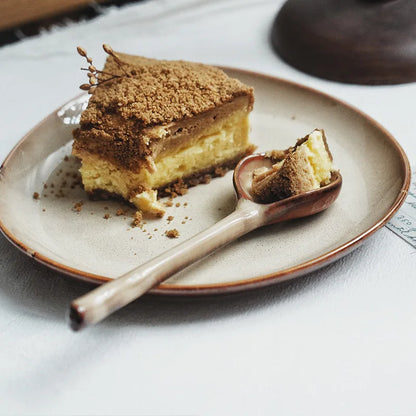 Cuillère à soupe en céramique japonaise, vaisselle, cuillère à manger, manche Long