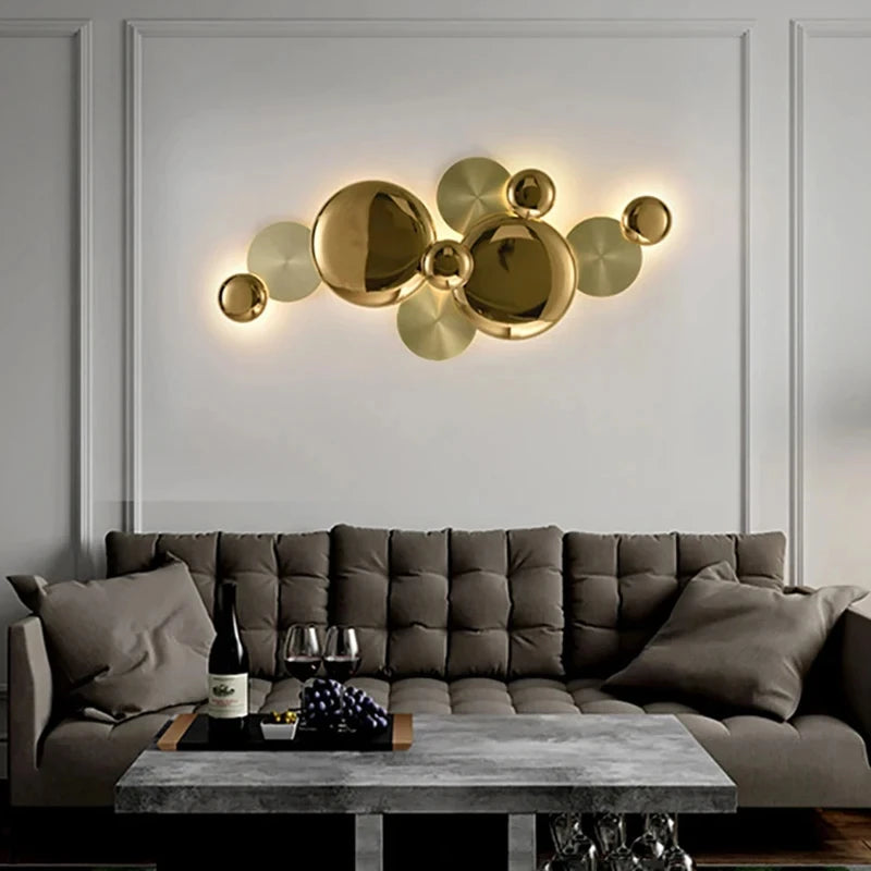  décoration moderne pour la maison application mural lumière de luxe en métal fond Led lumières miroir Lampe YX257TB