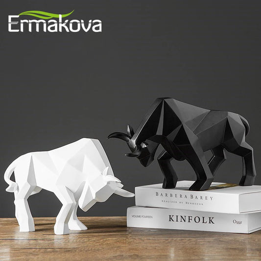 ERMAKOVA résine taureau Statue Bison Sculpture décoration abstraite Animal Figurine chambre bureau décoration de la maison cadeau