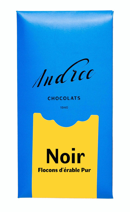 Tablette Noir Guayaquil 64% flocons d'érable pur Chocolats Andrée