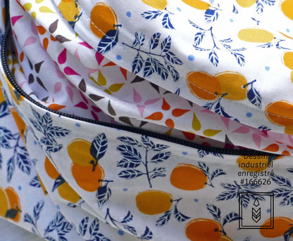 Foulard blanc aux motifs d'oranges