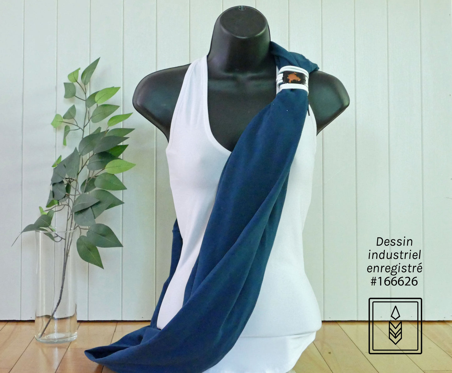 Foulard infini bleu foncé pour femme