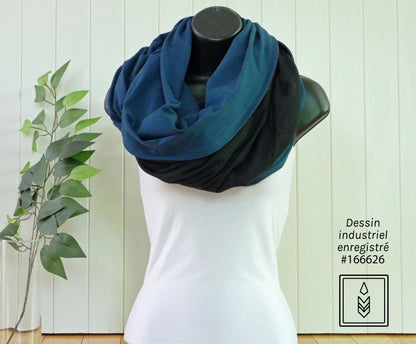 Infinity scarf dark blue for women