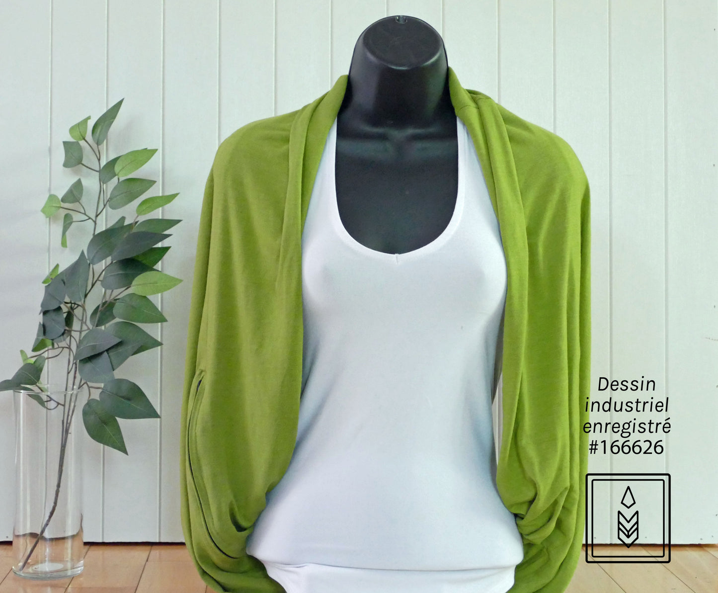 Infinity green lime scarf for women